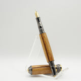 BNF-AD Broadwell Nouveau Fountain Pen Marblewood With Gun Metal and 22kt Gold Plate Trim