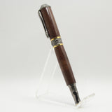 BNF-AE Broadwell Nouveau Fountain Pen Mexican Ebony With Gun Metal and 22kt Gold Plate Trim