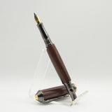 BNF-AE Broadwell Nouveau Fountain Pen Mexican Ebony With Gun Metal and 22kt Gold Plate Trim