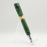BNR-A Broadwell Nouveau Rollerball Green Maple Burl With Chrome and Gold Trim