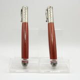 MGS-A Magnetic Fountain and Rollerball Pen Set Padauk With Antique Pewter Trim (Pen Case Included)