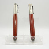 MGS-A Magnetic Fountain and Rollerball Pen Set Padauk With Antique Pewter Trim (Pen Case Included)