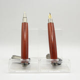 MGS-A Magnetic Fountain and Rollerball Pen Set Padauk With Antique Pewter Trim (Pen Case Included)