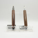 MGS-B Magnetic Fountain and Rollerball Pen Set Walnut With Gun Metal-Chrome Trim  (Pen Case Included)
