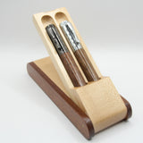 MGS-B Magnetic Fountain and Rollerball Pen Set Walnut With Gun Metal-Chrome Trim  (Pen Case Included)