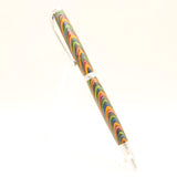 S-CFG Slimline Multi-Colored Laminate Twist Pen with Satin Chrome Trim