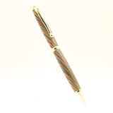 SRB-CA Slimline Rollerball Multi-Colored Laminate with Gold Trim
