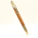 FB-CA Football Bolivian Rosewood Twist Pen With Antique Brass Trim