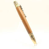 FB-CA Football Bolivian Rosewood Twist Pen With Antique Brass Trim