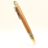 FB-CA Football Bolivian Rosewood Twist Pen With Antique Brass Trim