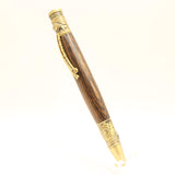 FF-FF Fishing Bocote Twist Pen with Antique Brass Trim