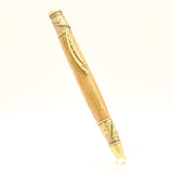 FF-GA Fishing Teak Twist Pen with Antique Brass Trim