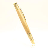 FF-GA Fishing Teak Twist Pen with Antique Brass Trim