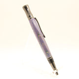 E-BCE Executive Blue and Purple Laminate Twist Pen With Gun Metal Trim