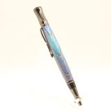 E-BCE Executive Blue and Purple Laminate Twist Pen With Gun Metal Trim