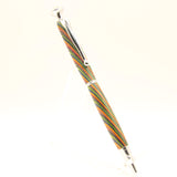 FL-F Fancy Lady Slimline Twist Pen Multi-Colored Laminate with Chrome Trim