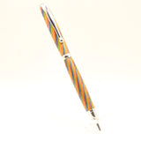 S-CFB Slimline Multi-Colored Laminate Twist Pen with Chrome Trim