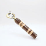 BO-F Bottle Opener Maple and Walnut With Antique Brass Trim