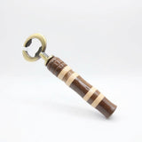 BO-F Bottle Opener Maple and Walnut With Antique Brass Trim