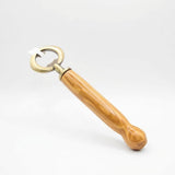 BO-I Bottle Opener Olivewood With Antique Brass Trim