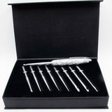 CS-BB Crochet Hook Set White and Gray Granite With Satin Chrome Trim
