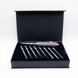 CS-BF Crochet Hook Set Dyed Multi-Colored Curly Maple With Satin Chrome Trim