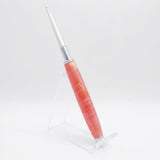 CS-BA Crochet Hook Set Dyed Red Curly Maple With Satin Chrome Trim