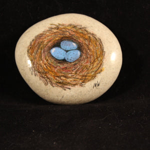 WOODM004 - Large Blue Egg Next - 3" Tall