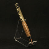 LA-CC Lever Action Zebra Wood Pen With Antique Bronze Trim