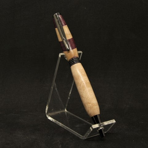 RM-BGE Comfort Maple and Purpleheart Remnant Pen with Gun Metal Trim
