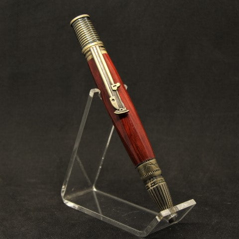 SW-C Sewing Enthusiast Padauk Twist Pen With Pewter Trim