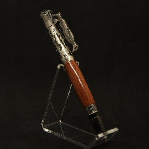 BW-A Birdwatcher Bubinga Click Pen with Pewter Trim