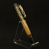 BW-D Birdwatcher Olivewood Click Pen with Antique Brass Trim