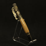 BW-D Birdwatcher Olivewood Lever Action Pen with Antique Brass Trim