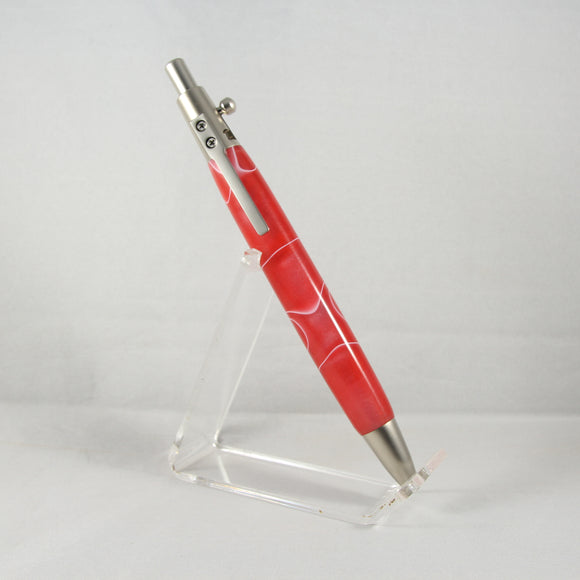 JB-AI Jazz Bolt Action Red and White Acrylic With Satin Chrome Trim