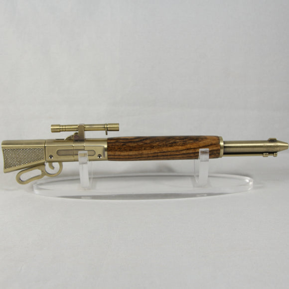 LAR-BI Lever Action Rifle Zebrawood With Antique Brass Trim