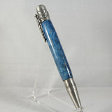 MD-A Medical Blue Box Elder Twist Pen With Antique Pewter Trim