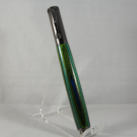 MR-AF Magnetic Rollerball Green Laminate With Gun Metal Trim
