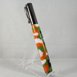 MR-AG Magnetic Rollerball Green, Orange and White Acrylic With Gun Metal Trim