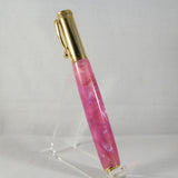 MR-AH Magnetic Rollerball Pink  Acrylic With Gold Trim