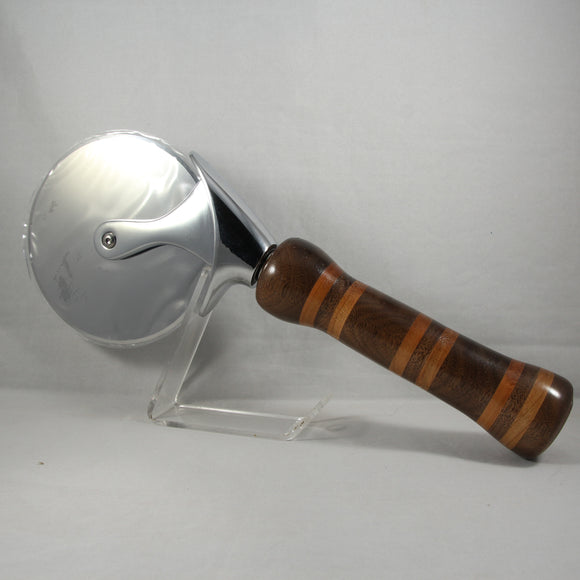PC-EC Pizza Cutter Walnut Cherry With Stainless Steel