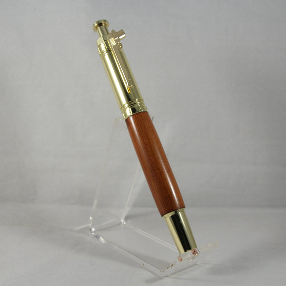 PCL-AG Pistol Click Pen Cedar With Gold Trim