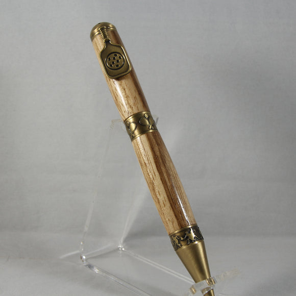 PKB-A Pickleball Beli Twist Pen With Antique Brass Trim