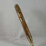 PKB-B Pickleball Bocote Twist Pen With Antique Brass Trim