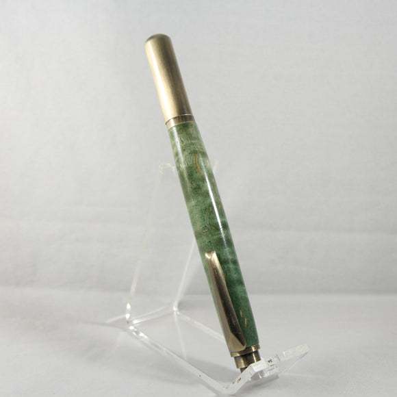 RR-ACA Rollester Box Elder Green Rollerball with Antique Brass Trim