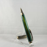 RR-ACB Rollester Green Laminate Rollerball with Antique Brass Trim