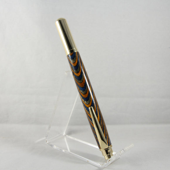 RR-ACC Rollester Multi-Color Laminate Rollerball with Gold Trim
