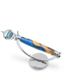 RS-FF Razor Handle Blue Hybrid Acrylic With Stainless Steel Head & Stand