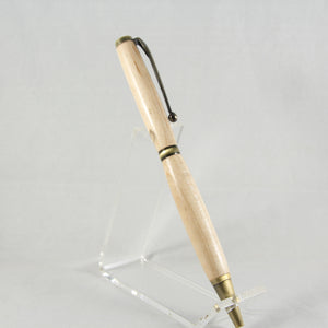 S-BIB Slimline Maple Twist Pen with Antique Brass Trim