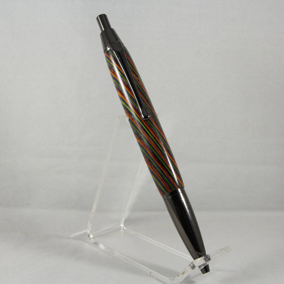 SC-AF Senator Click Pen Multi-Colored Laminate With Gun Metal Trim
